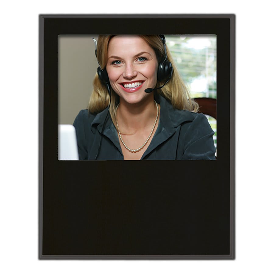 11 1/2" x 15" Value Matte Black Finish Slide-In Frame Plaque w/ 10" x 8" Window