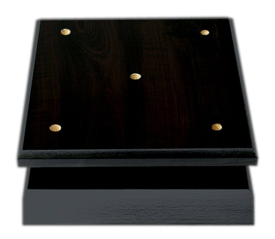 7 1/4" x 8 1/4" x 3/4" Value Matte Black Finish Slant Front 4-Post Base Only