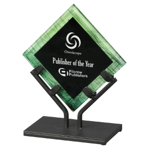 Green Galaxy Acrylic Plaque with Iron Stand