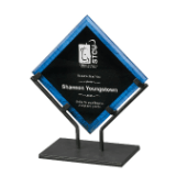 Blue Galaxy Acrylic Plaque with Iron Stand