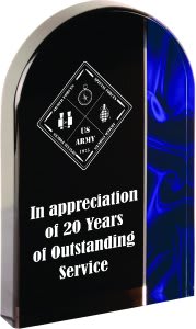 8" Arch Blue Velvet Acrylic