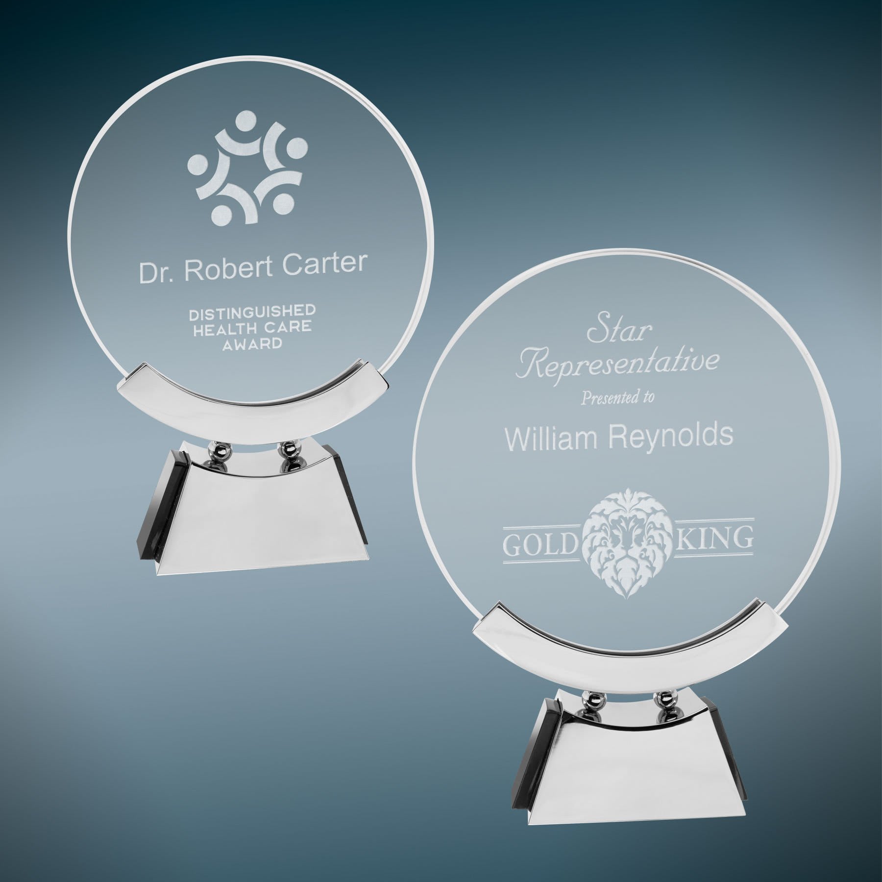 Round Voyager Glass with Silver/Black Base Sample Set