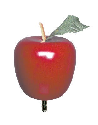 2 3/4" Red Wooden Apple with Stud
