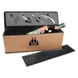 Light Brown Leatherette Single Wine Box with Tools