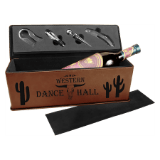 Dark Brown Leatherette Single Wine Box with Tools