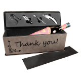 Gray Leatherette Single Wine Box with Tools