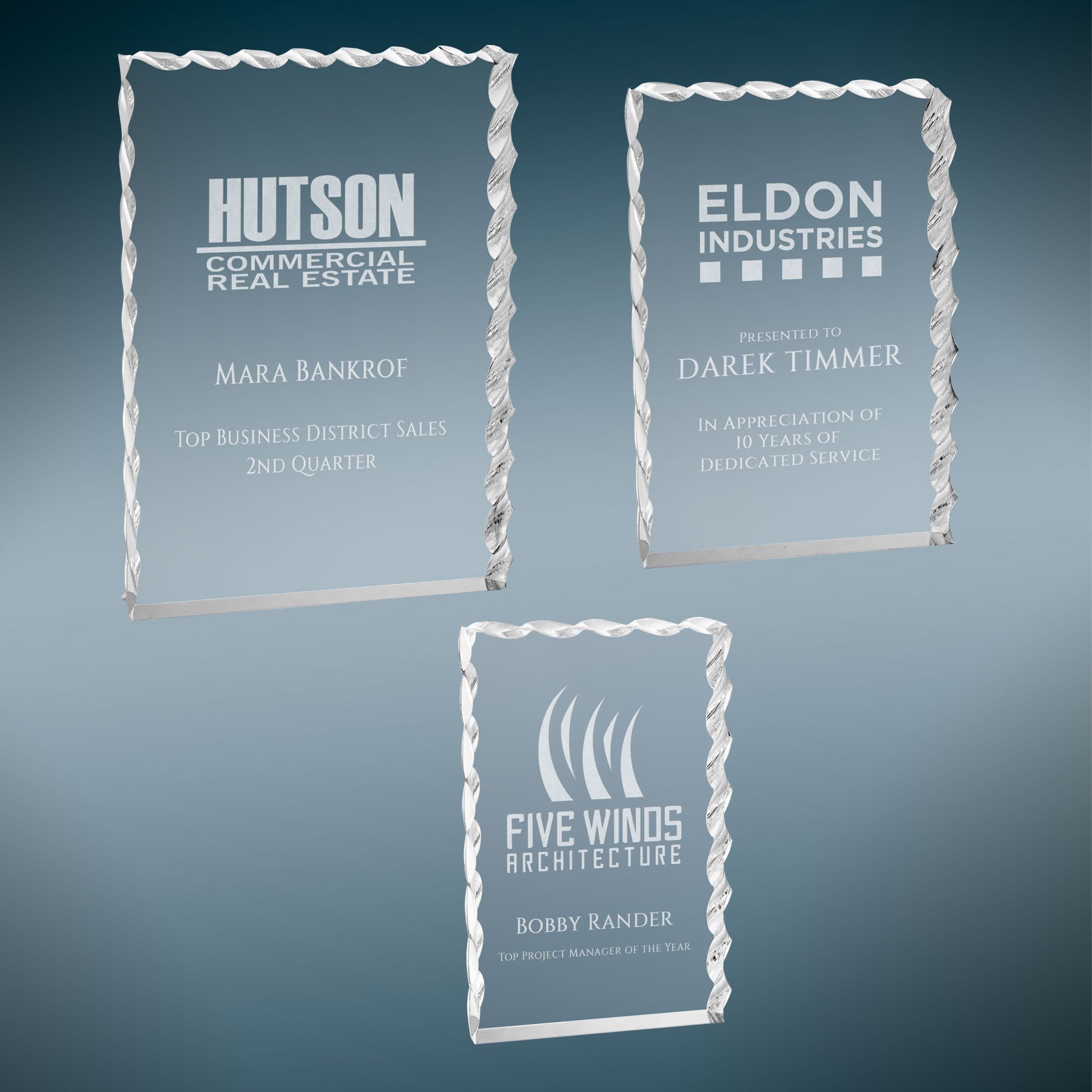 Silver Wave Edge Acrylic Sample Set