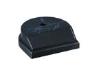 3 3/8" x 3 5/8" Black Marble Centerhole Countersunk Weighted Plastic Base