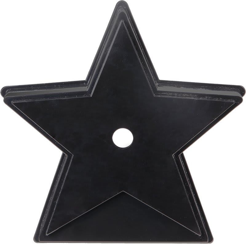 4 3/4" x 4 3/4" Black Star Centerhole Countersunk Weighted Plastic Base