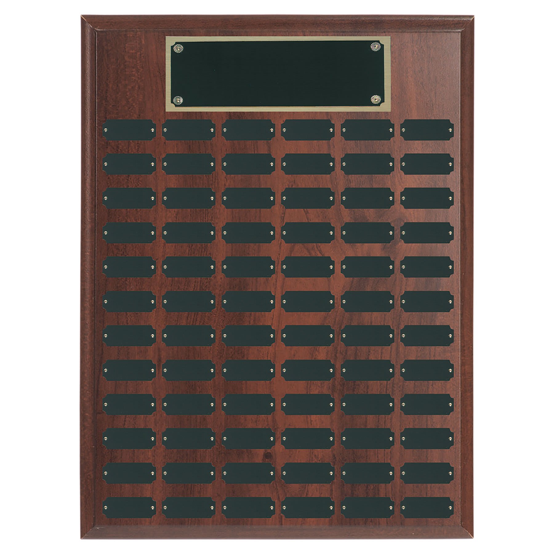 72 Plate Genuine Walnut Completed Perpetual Plaque