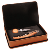 Rawhide Leatherette 2-Piece Wine Tool Set