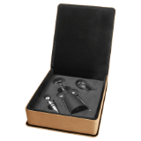 Light Brown Leatherette 3-Piece Wine Tool Set