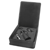 Black/Gold Leatherette 3-Piece Wine Tool Set
