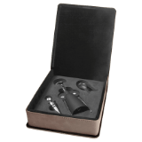 Gray Leatherette 3-Piece Wine Tool Set