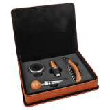 Rawhide Leatherette 4-Piece Wine Tool Set