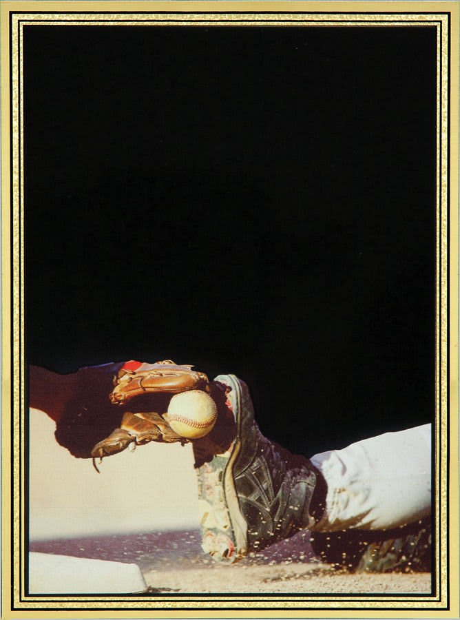 5 7/8" x 7 7/8" Baseball Brass Plated Steel Hi-Def Plaque Plate