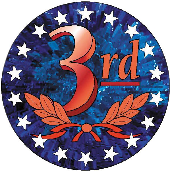 2" Full Color Third Place Mylar Insert