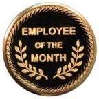 2" Black/Gold Employee of the Month Metal Medallion Insert