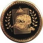 2" Black/Gold Coach Metal Medallion Insert