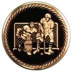 2" Black/Gold Hockey Metal Medallion Insert