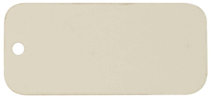 1 1/8" x 2 1/2" White Sublimatable Rectangle Aluminum Tag