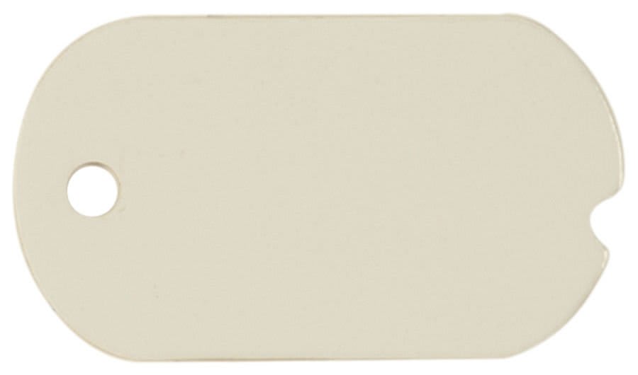 1 1/8" x 2" White Sublimatable Notched Dog Tag