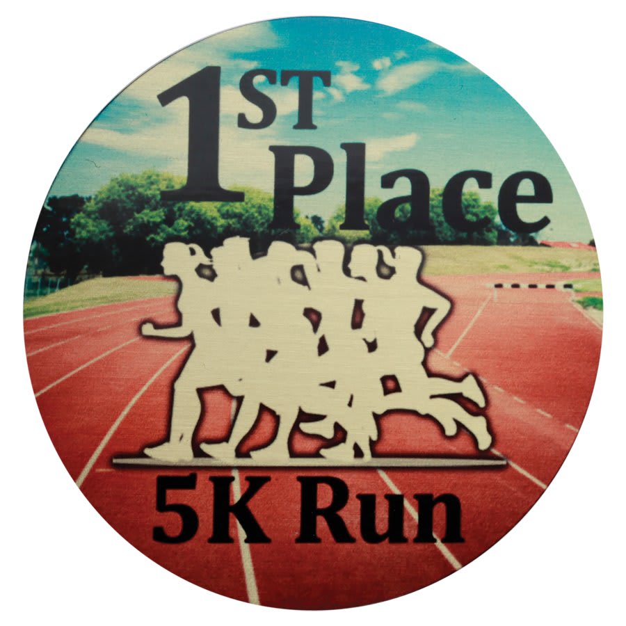 2" Sublimatable Satin Gold DynaSub Aluminum Die Cut Disc