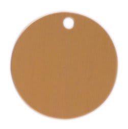 1 1/2" x .020" Solid Brass Round Key Tag