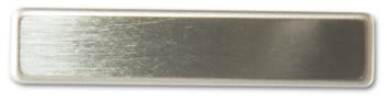 2 3/8" x 1/2" Bright Nickel Silver Name Badge Blank with Fused Posts