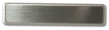 2 3/8" x 1/2" Satin Nickel Silver Name Badge Blank with Fused Posts
