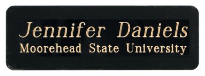1" x 3" Laserable Black Brass Name Badge Plate