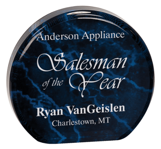 4 1/2" Blue Marble Acrylic Circle