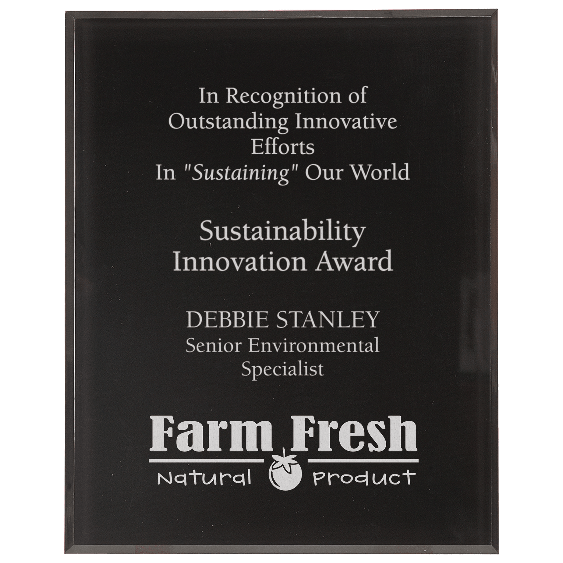 7" x 9" Solid Black Border Clear-Plaq Acrylic