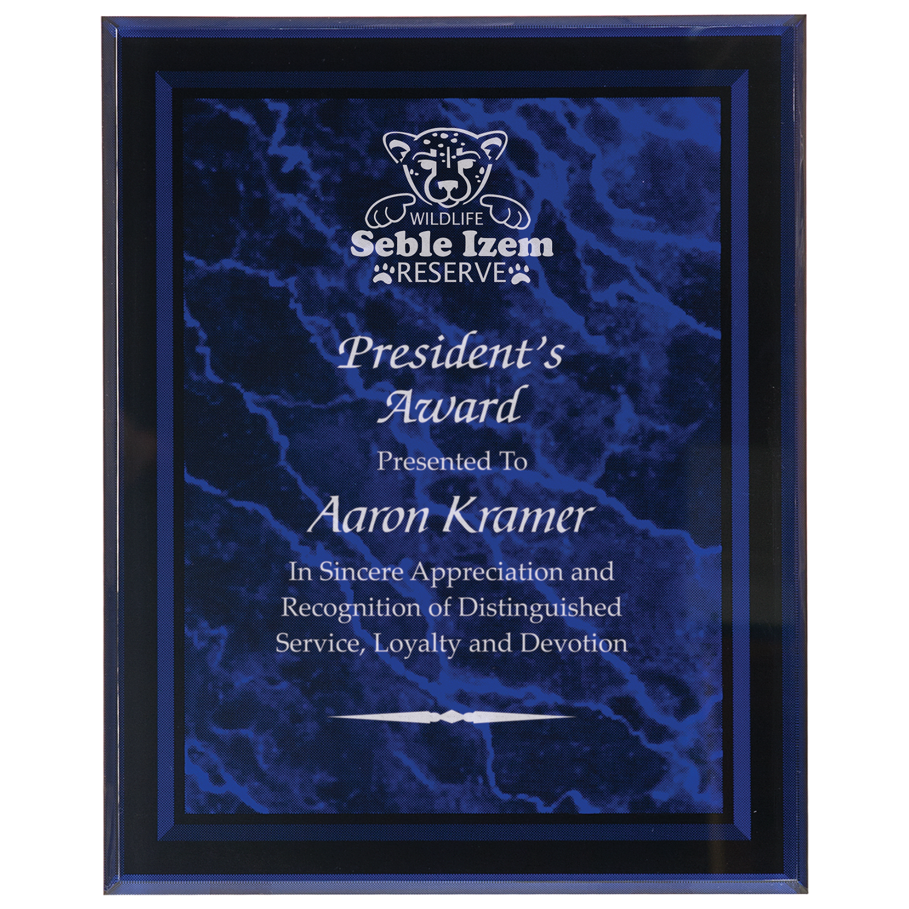 9" x 11" Purple Marble Border Clear-Plaq Acrylic