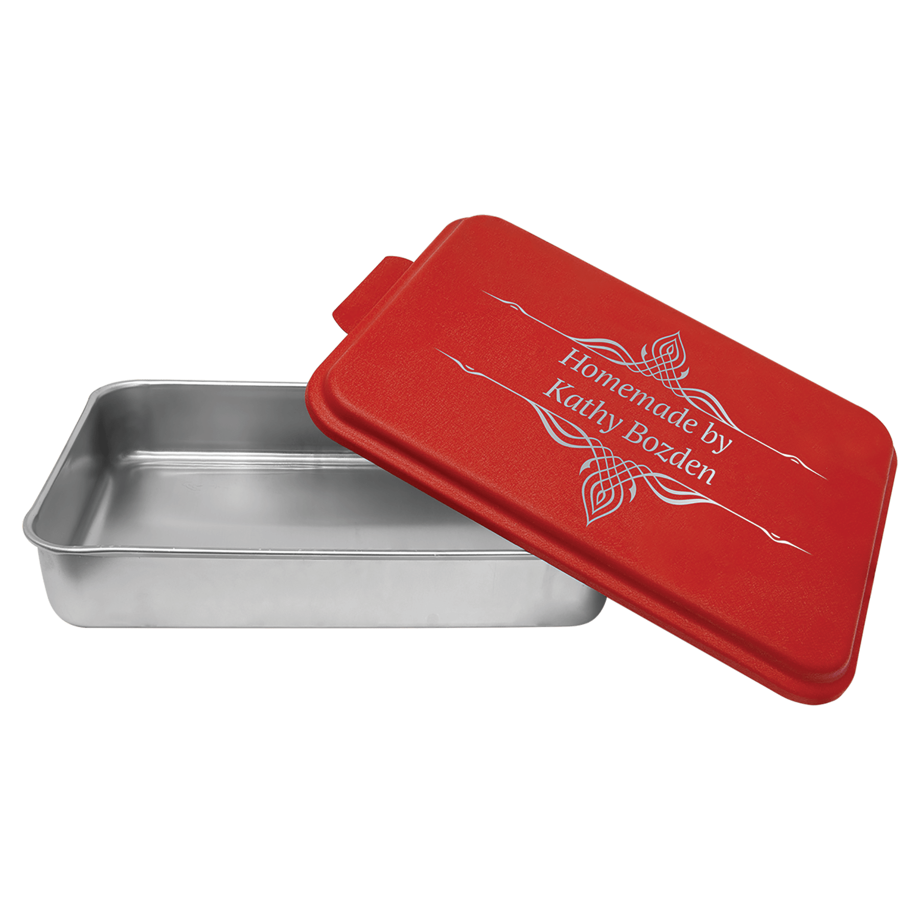 9" x 13" Aluminum Cake Pan with Red Lid