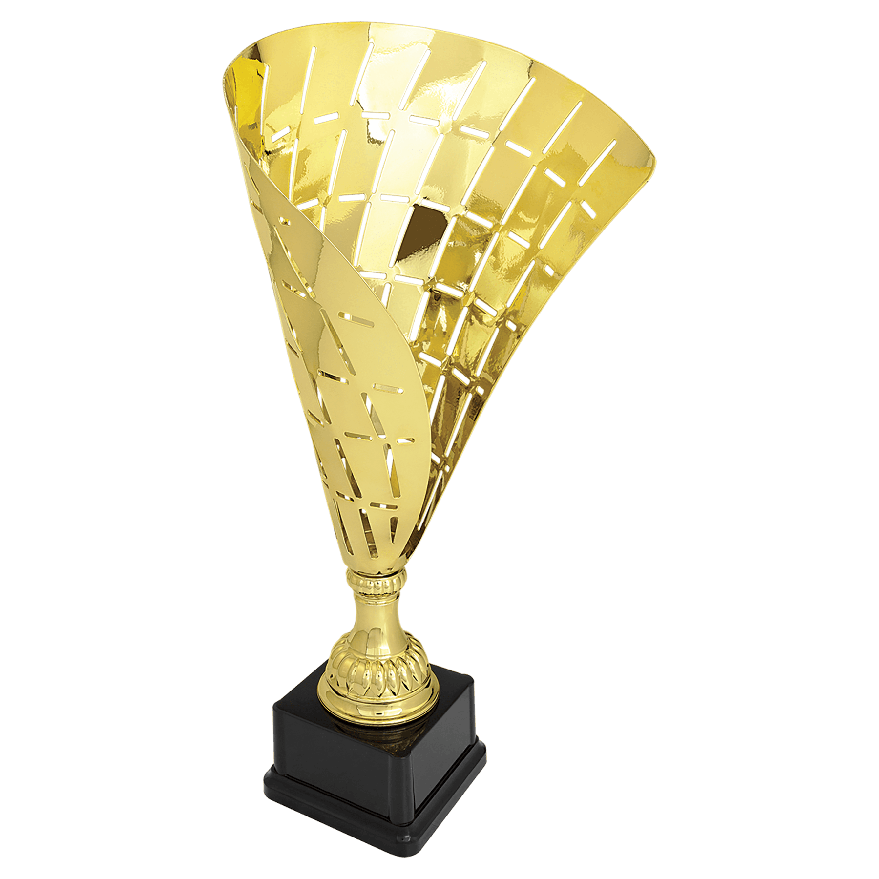15 1/2" Gold Metal Flag Cup on Plastic Base