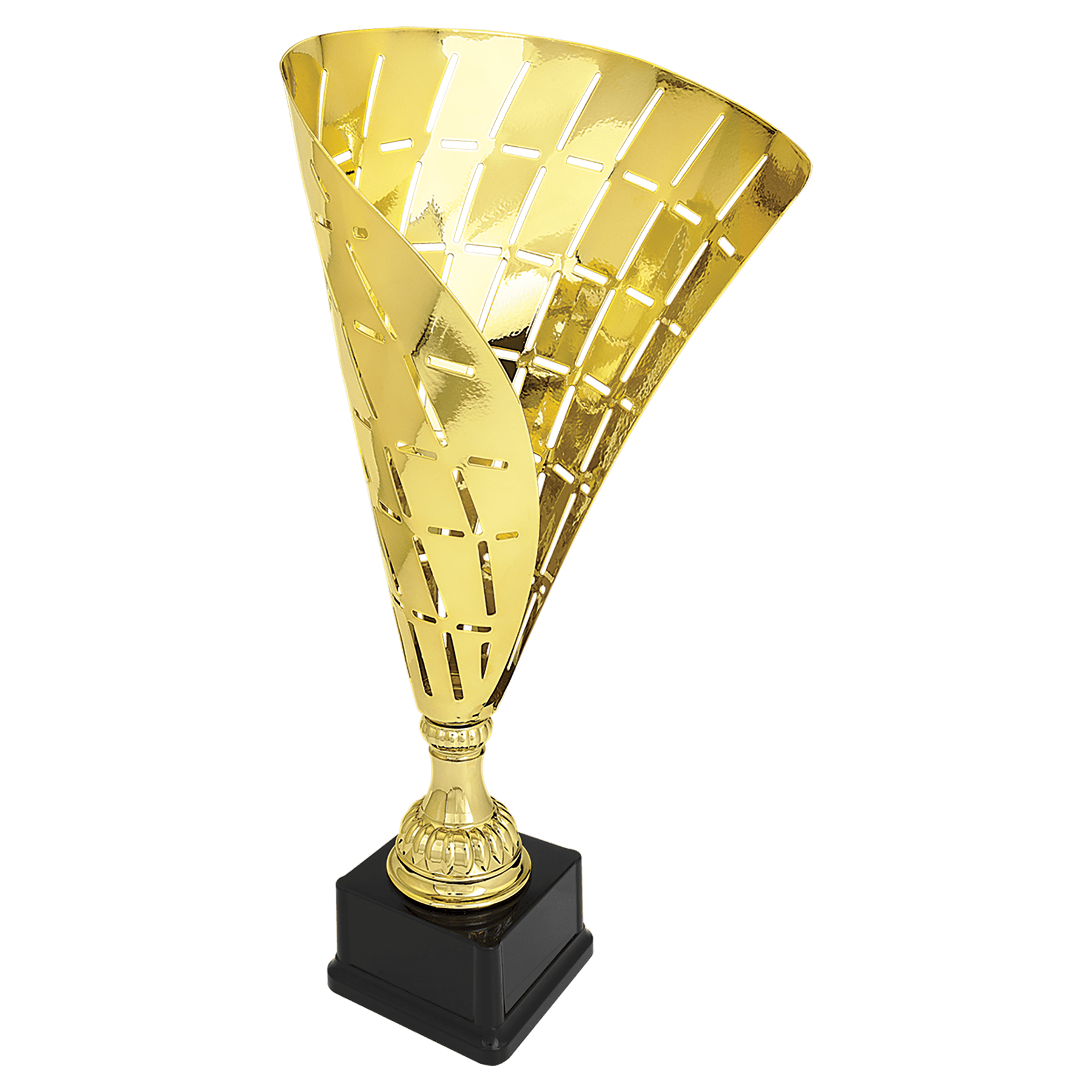 18" Gold Metal Flag Cup on Plastic Base