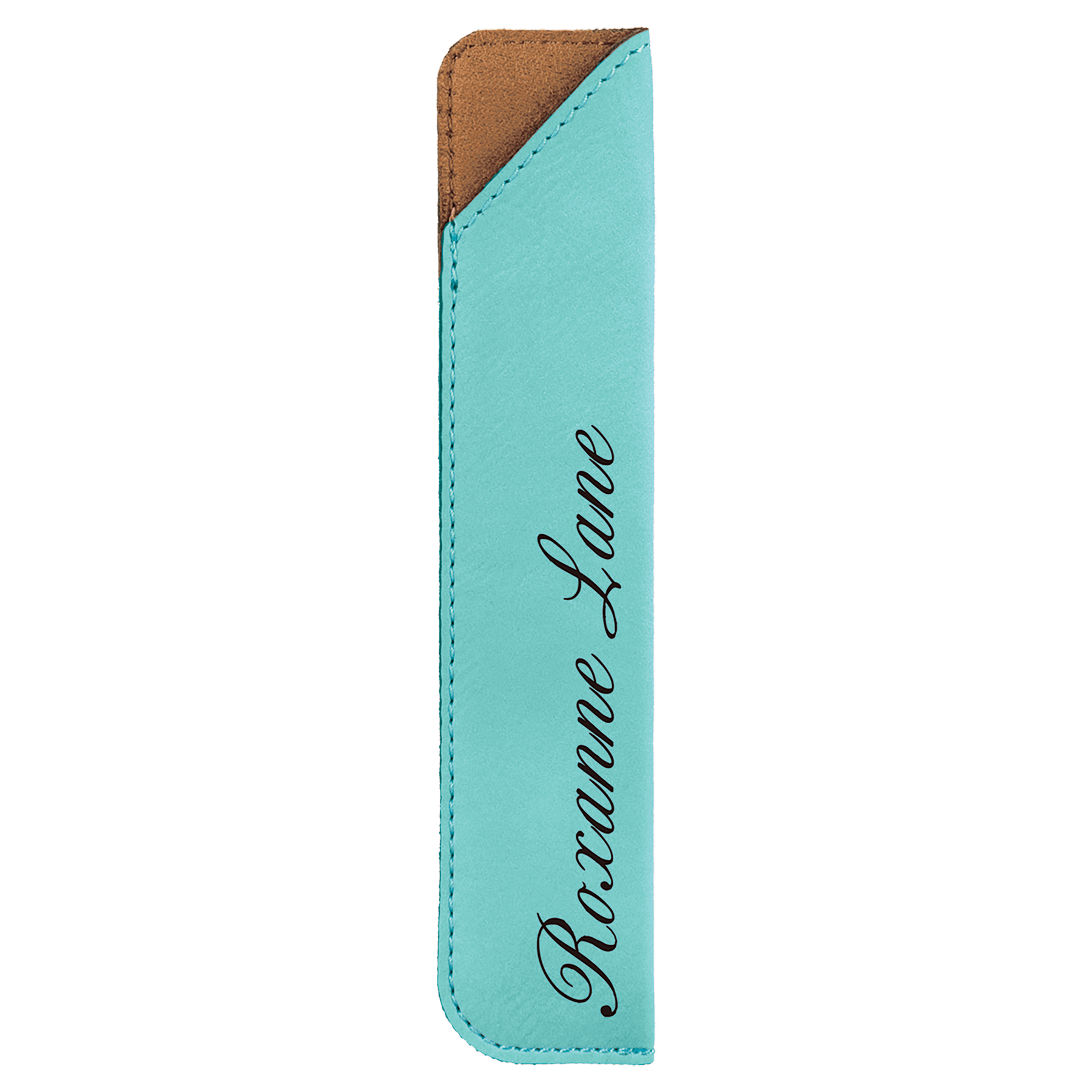 6 1/4" Teal Laserable Leatherette Pen Sleeve