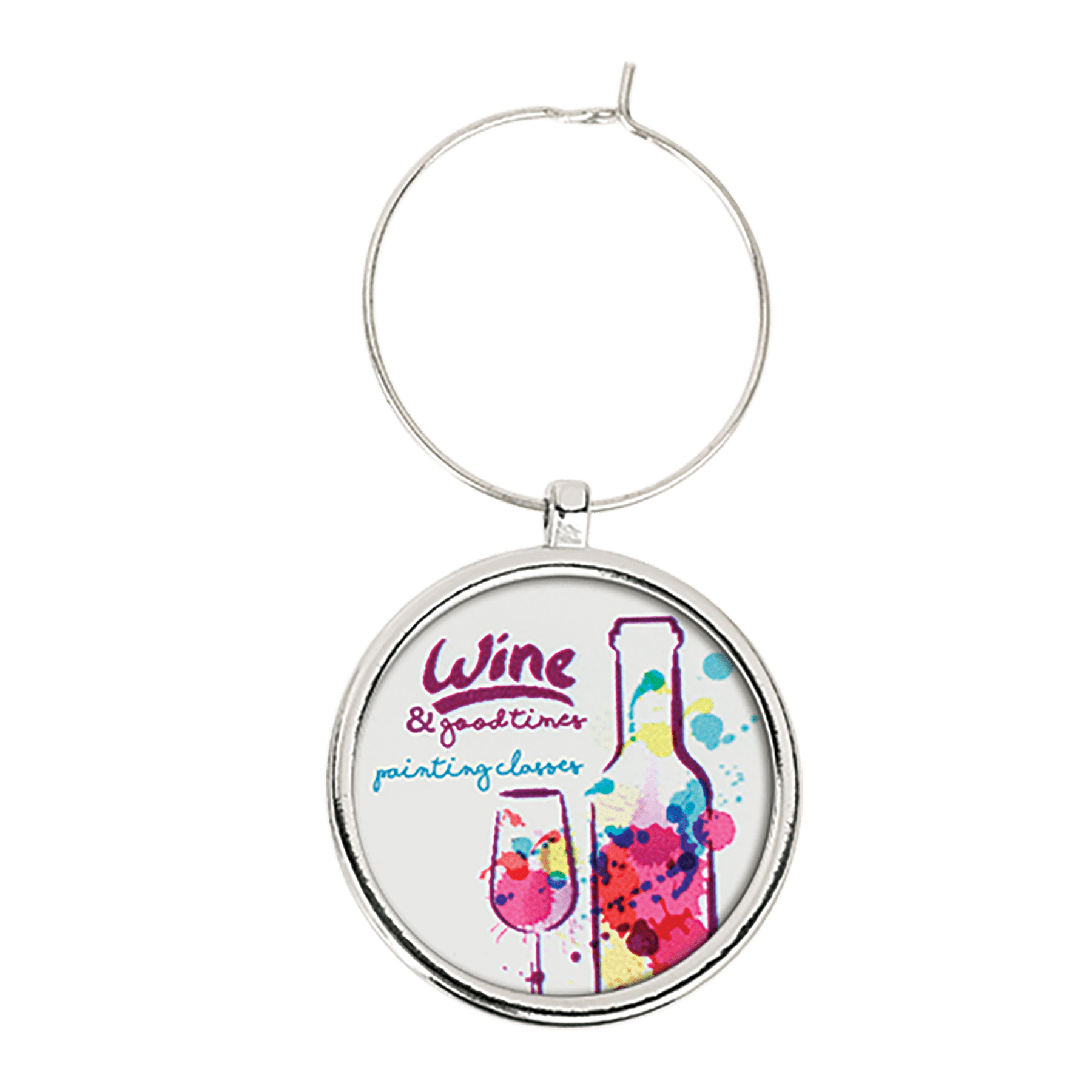 Wine Glass Charm 1" Insert Holder/Insert Not Included