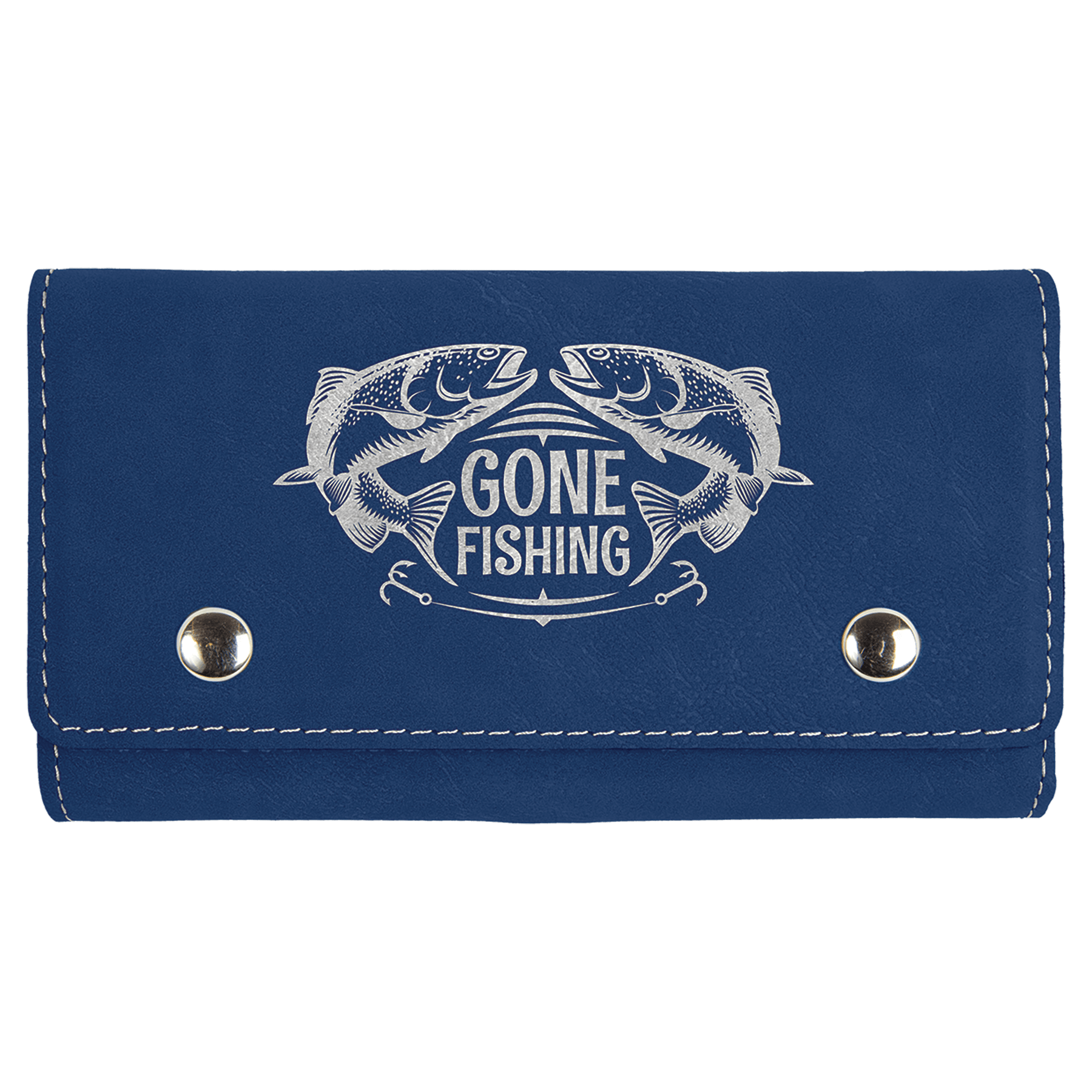 Blue/Silver Laserable Leatherette Card & Dice Set