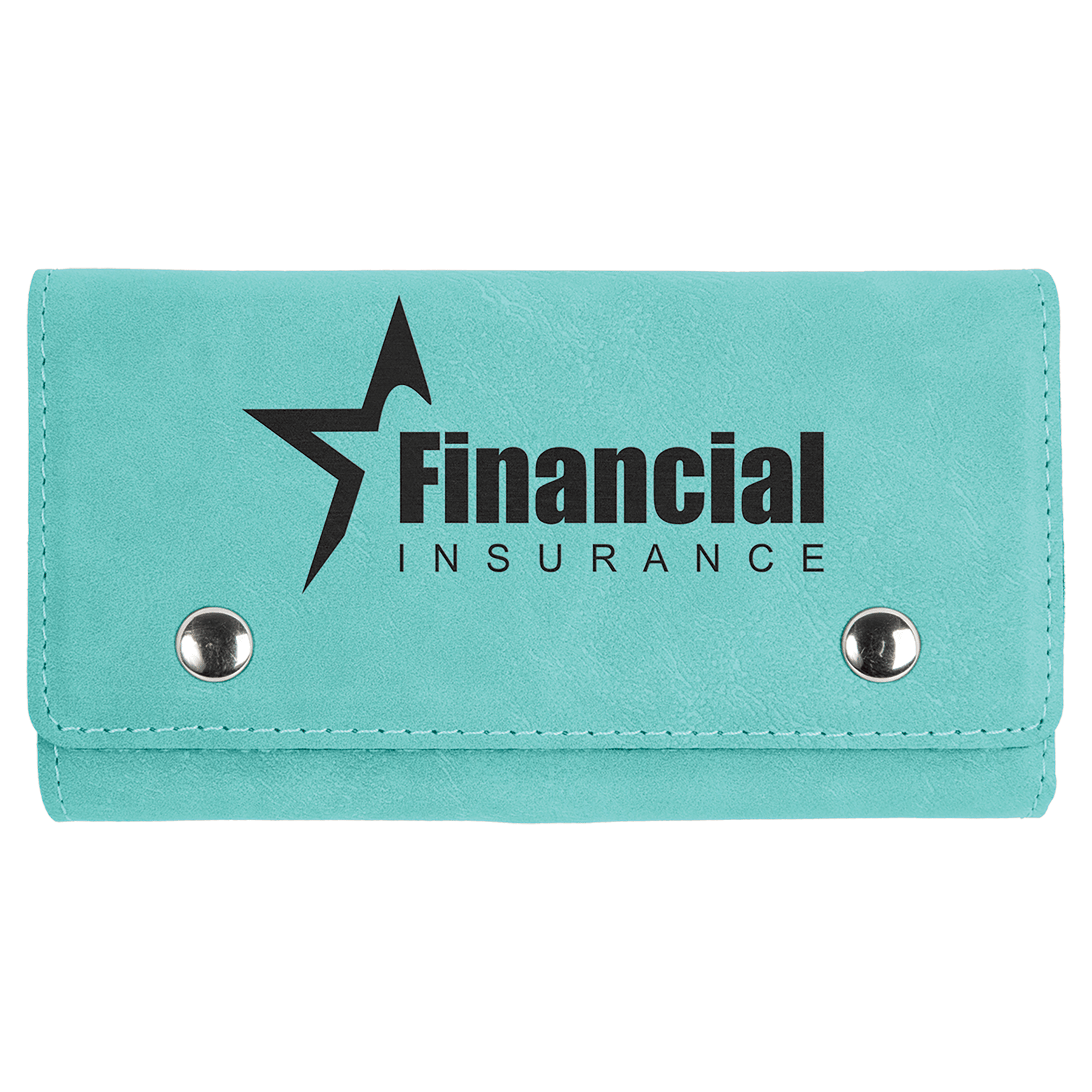 Teal Laserable Leatherette Card & Dice Set