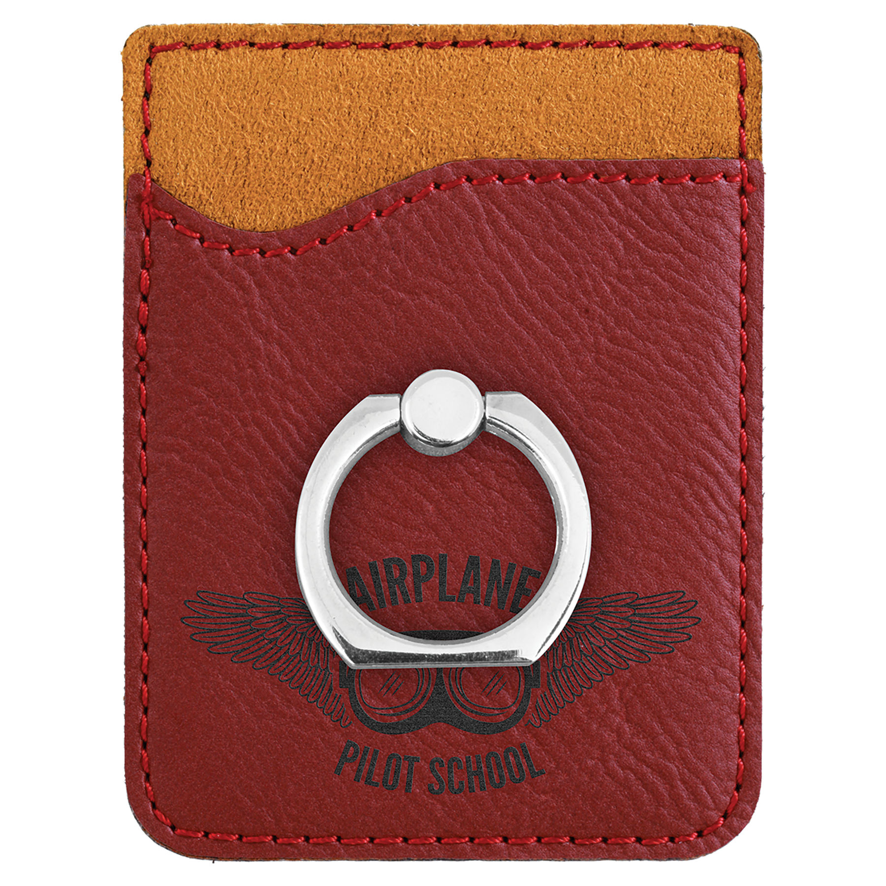Rose Laserable Leatherette Phone Wallet with Silver Ring