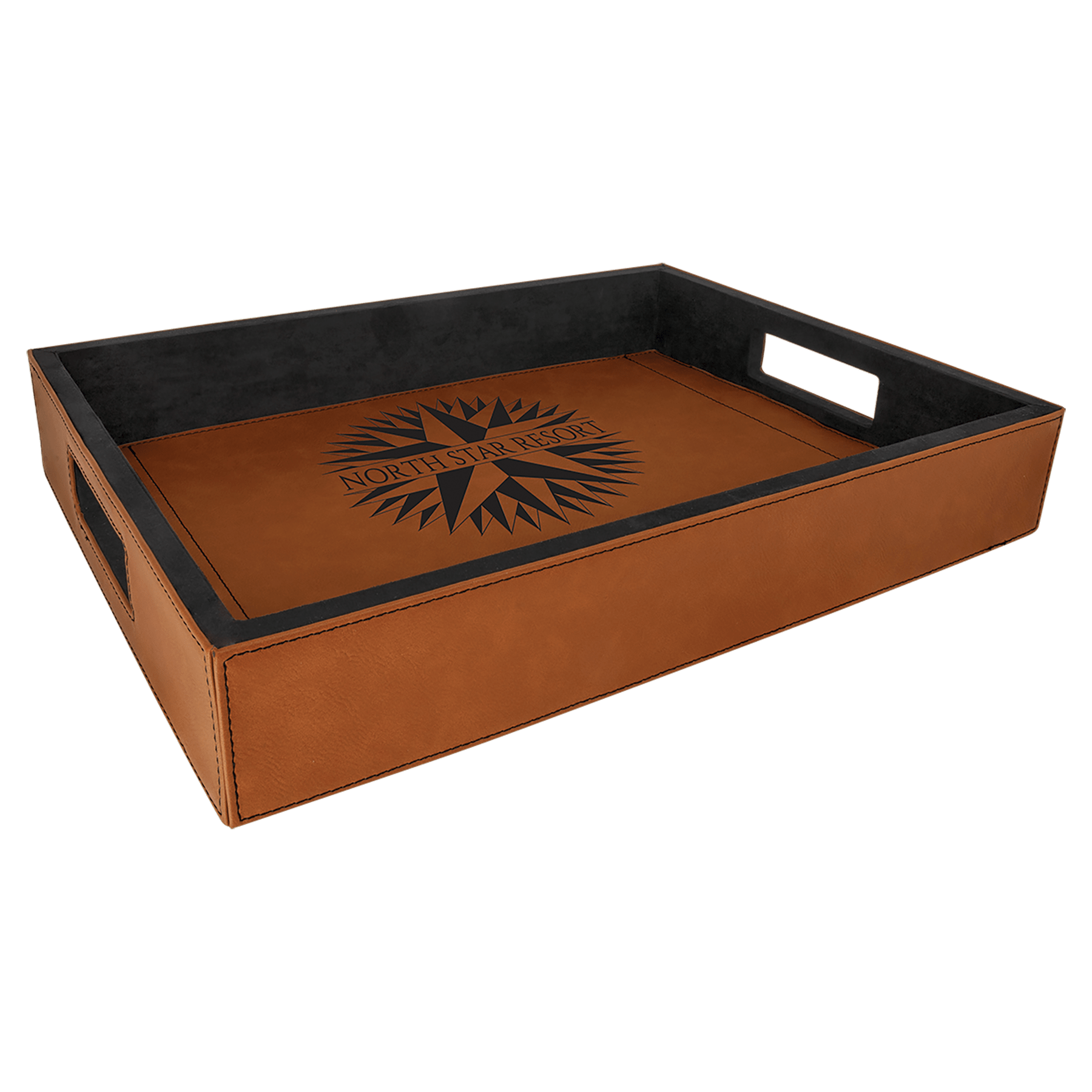 16" x 12" Rawhide Laserable Leatherette Serving Tray