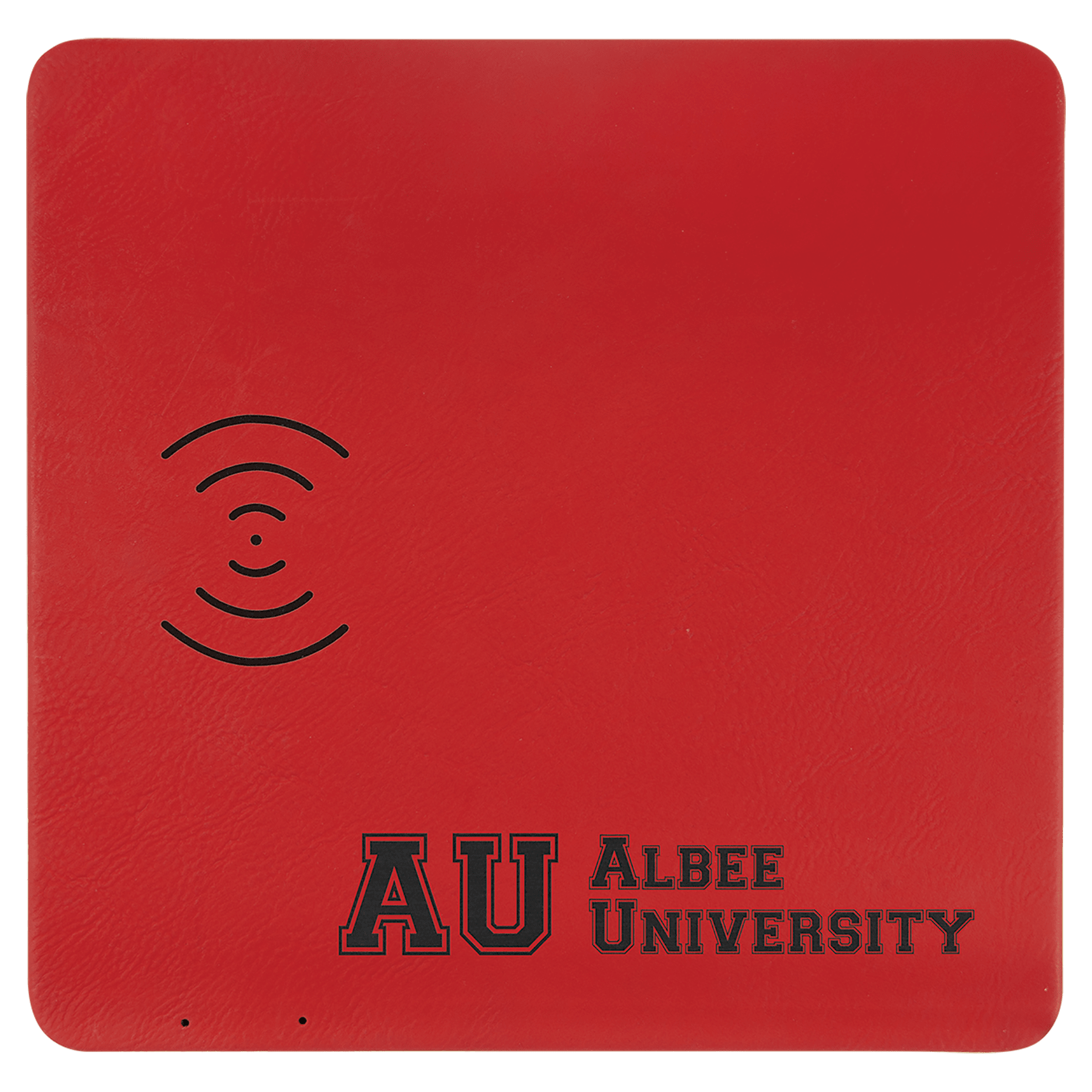 8" x 8" Red Laserable Leatherette Phone Charging Mat