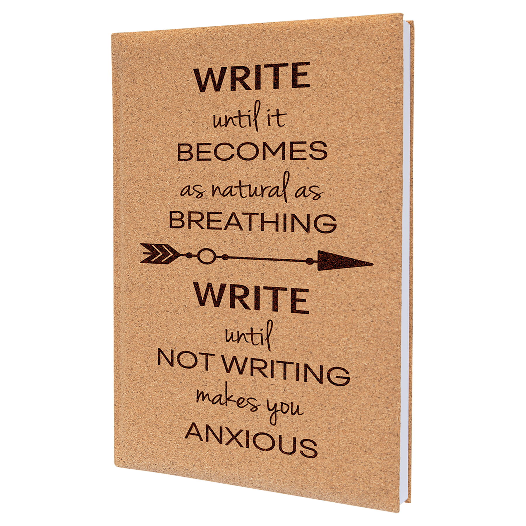 7" x 9 3/4" Cork Laserable Leatherette Journal with Lined Notepad