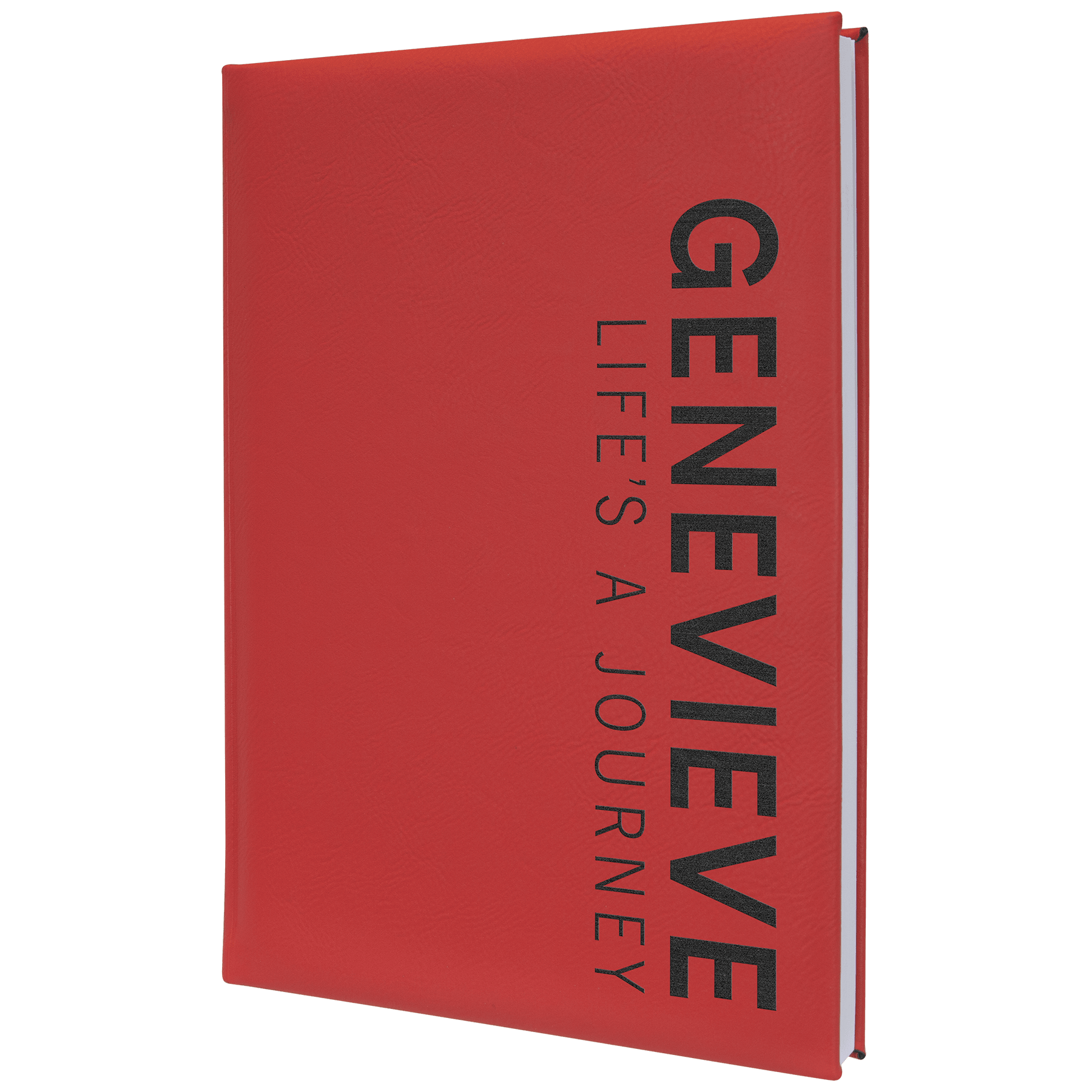 7" x 9 3/4" Red Laserable Leatherette Journal with Lined Notepad