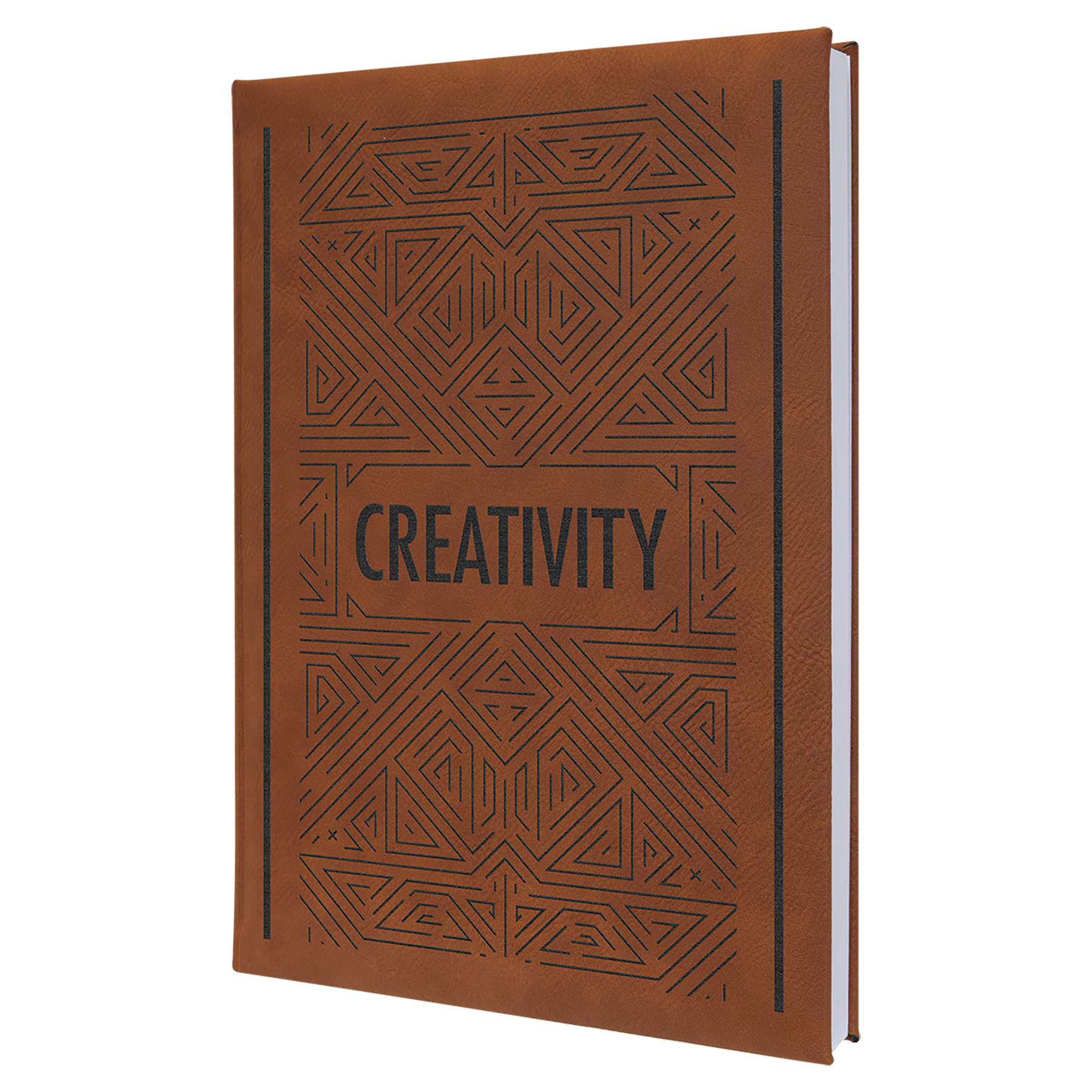 7" x 9 3/4" Rawhide Laserable Leatherette Sketch Book with Unlined Notepad