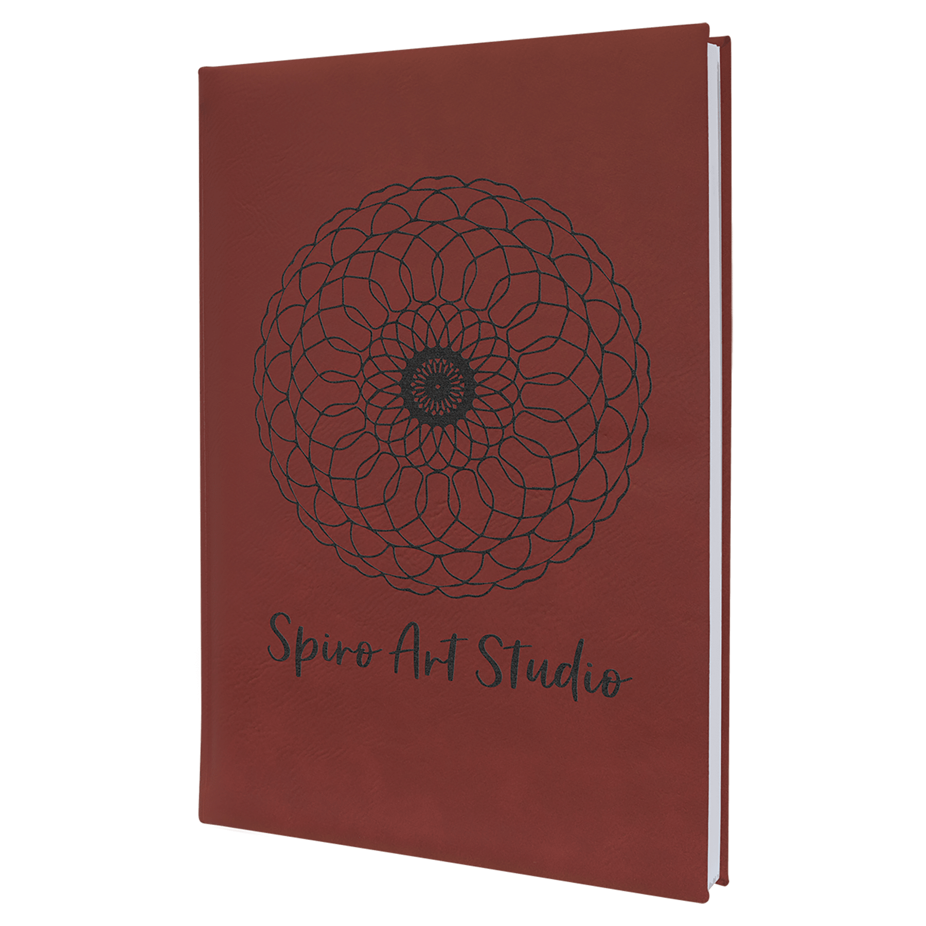 7" x 9 3/4" Rose Laserable Leatherette Sketch Book with Unlined Notepad