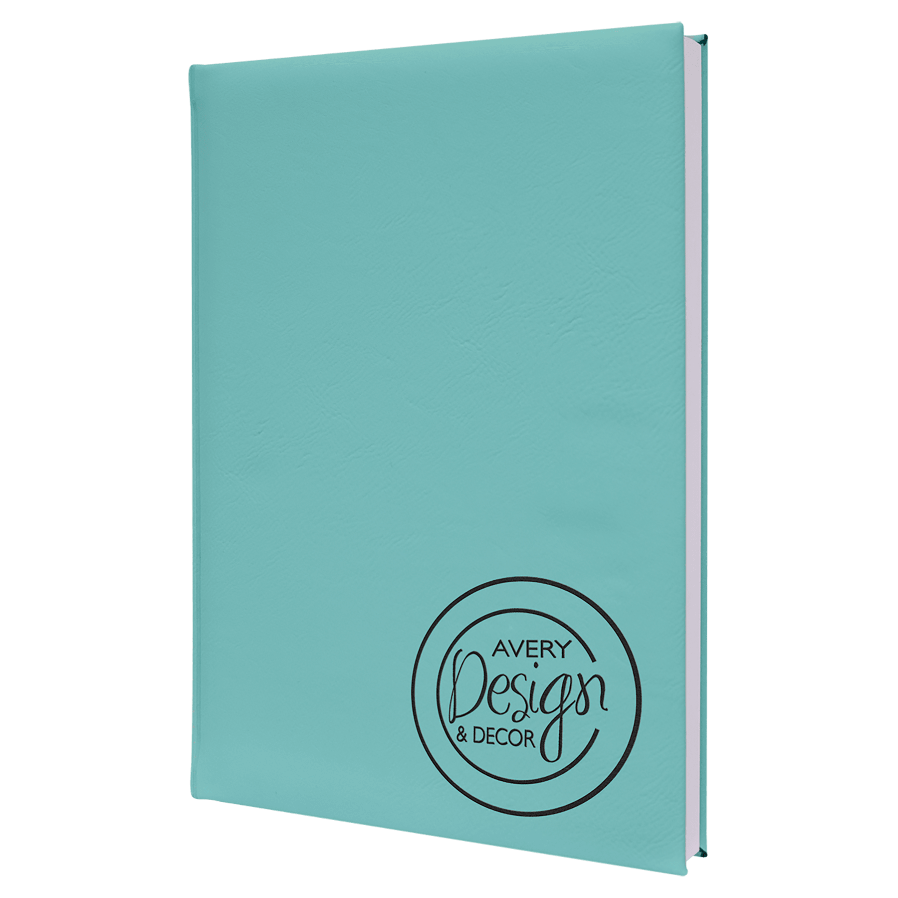 7" x 9 3/4" Teal Laserable Leatherette Sketch Book with Unlined Notepad