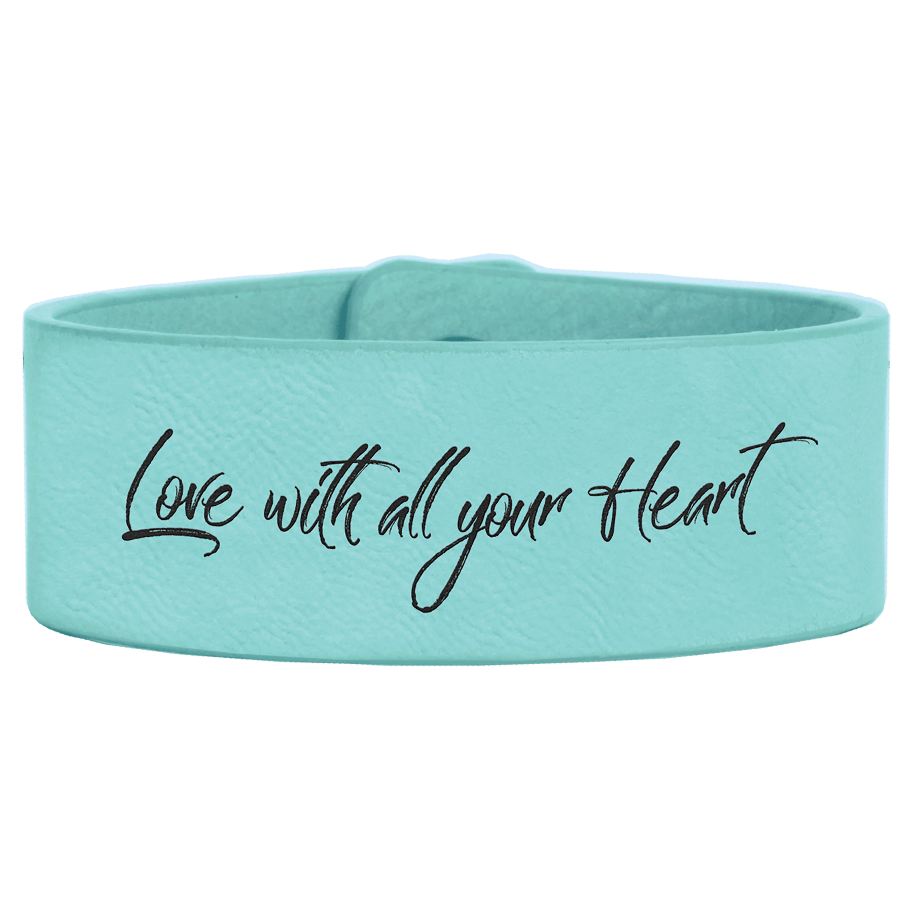 9 1/2" x 1" Teal Laserable Leatherette Cuff Bracelet